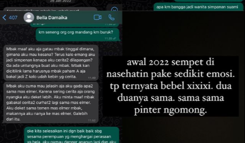 “Awal 2022 sempet di nasehatin pake sedikit emosi. tp ternyata bebel xixixi. dua duanya sama. sama sama pinter ngomong,” <br>