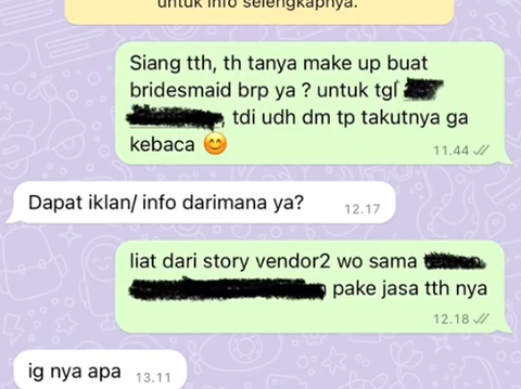 Momen Kocak Wanita Mau Pesan Jasa MUA Salah Chat ke Penjual Bolen, Jawaban Singkat Bikin Tengsin