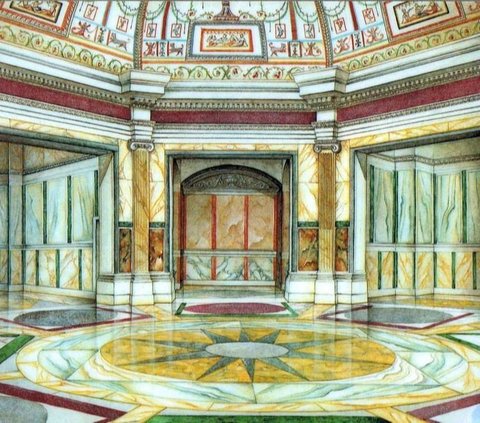 Penampakan di Dalam Istana Super Megah Kaisar Romawi yang Berlapis Emas dan Bergambar Hewan Buas