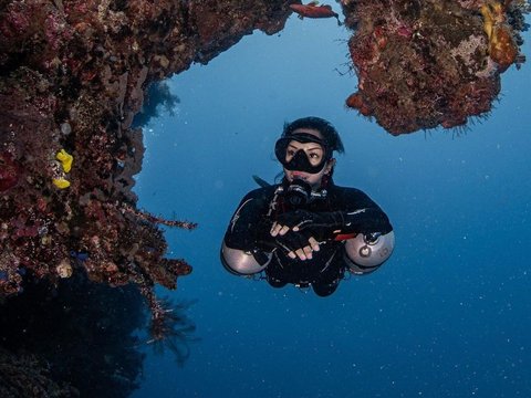 Detik-Detik Kirana Larasati Berpapasan dengan Buaya saat Diving