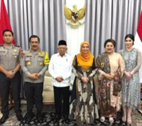 Wakapolri Komjen Agus Andrianto menyambangi kediaman Wakil Presiden Ma'ruf Amin bersama dengan sang istri, anak dan calon menantunya, Syifa.