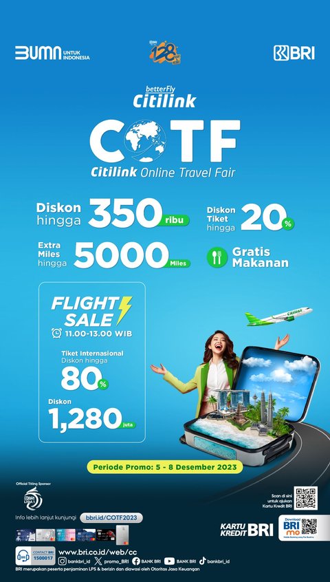 Liburan Akhir Tahun Check! Ada Promo Meriah dari BRI Citilink Online Travel Fair