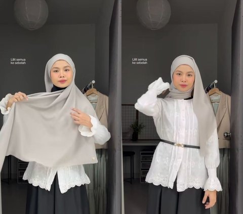 Clean and Professional Square Hijab Tutorial for Office