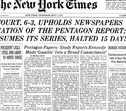 13 Juni 1971: Terungkapnya Dokumen Rahasia tentang Perang Vietnam, Pentagon Papers