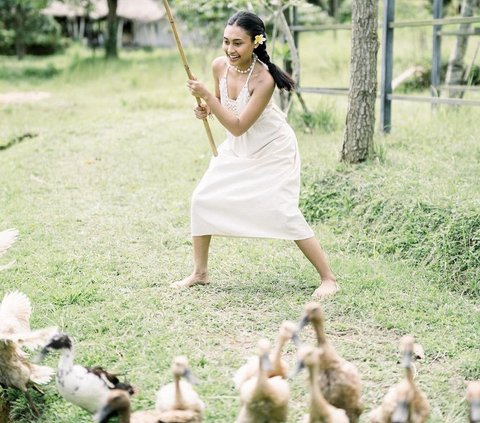 Cantik Natural, Intip Momen Novia Bachmid Angon Kerbau dan Bebek