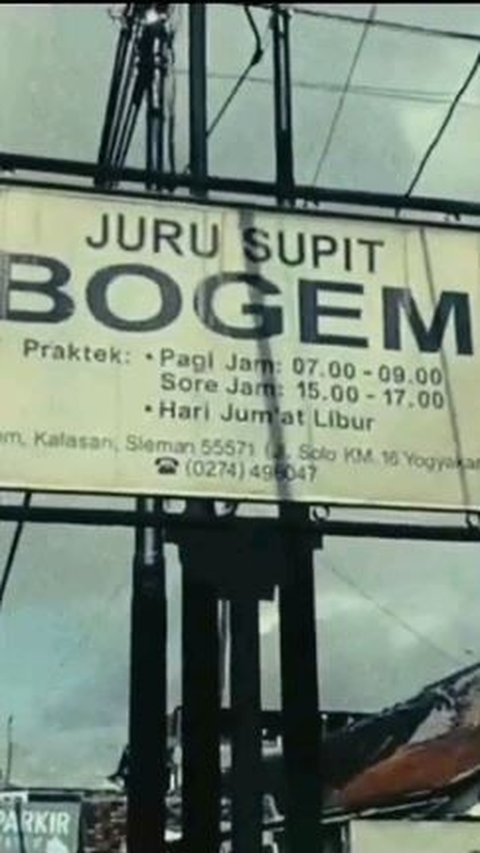 Juru Supit Bogem terletak di Kecamatan Kalasan, Kabupaten Sleman, DIY, tepatnya di Jl. Solo-Jogja Km. 15. Jam praktiknya pagi pukul 07.00-09.00 WIB dan sore pukul 15.00-17.00 WIB