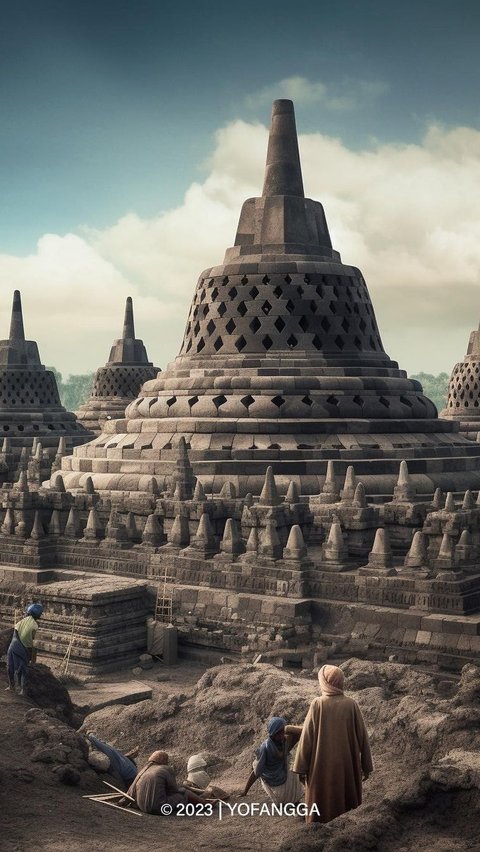 Peninggalan Buddha Terbesar Dunia Abad 9, Begini Penampakan Candi Borobudur Versi AI saat Ditemukan & Dipugar