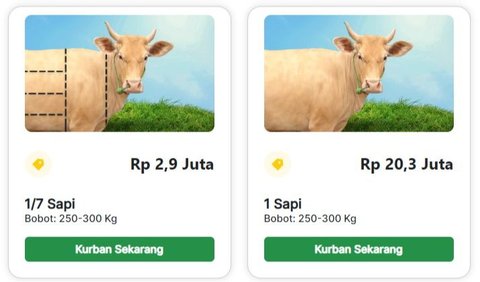 Perlu diketahui, harga tersebut dapat berbeda setiap daerah dan tidak bisa menjadi patokan pasti. Mengingat berat hewan kurban yang dipilih akan mempengaruhi harga jualnya.