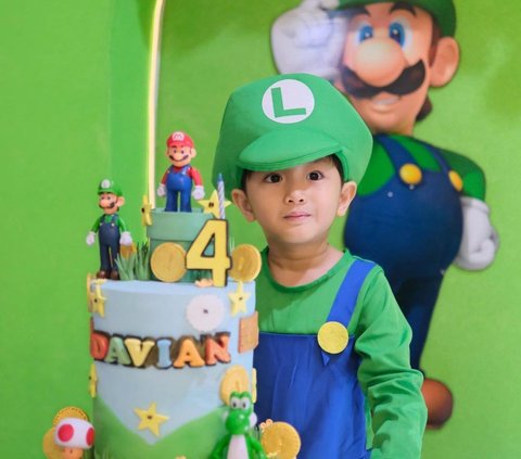 Bertema Mario Bros, Intip Momen Perayaan Ultah ke-4 Davian Anak Ryana Dea
