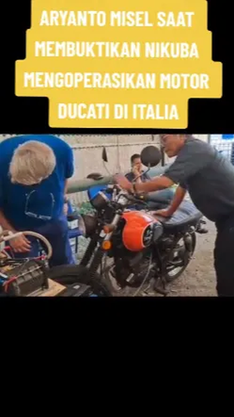 Sungguh luar biasa, motor Ducati tersebut berhasil dihidupkan dengan bahan bakar air bertajuk Nikuba ciptaan Aryanto Misel.