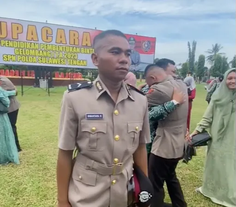 Keluarga Tak Kunjung Datang, Siswa Bintara Mematung Menahan Air Mata