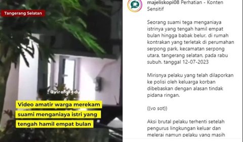 Peristiwa KDRT yang dilakukan seorang suami berinisial BD terhadap istrinya TM di kawasan perumahan Serpong Park, Tangerang Selatan, pada Rabu (12/7) dini hari mendapat sorotan tajam warganet.