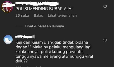 Warganet menyoroti sikap polisi yang tidak langsung menahan pelaku.