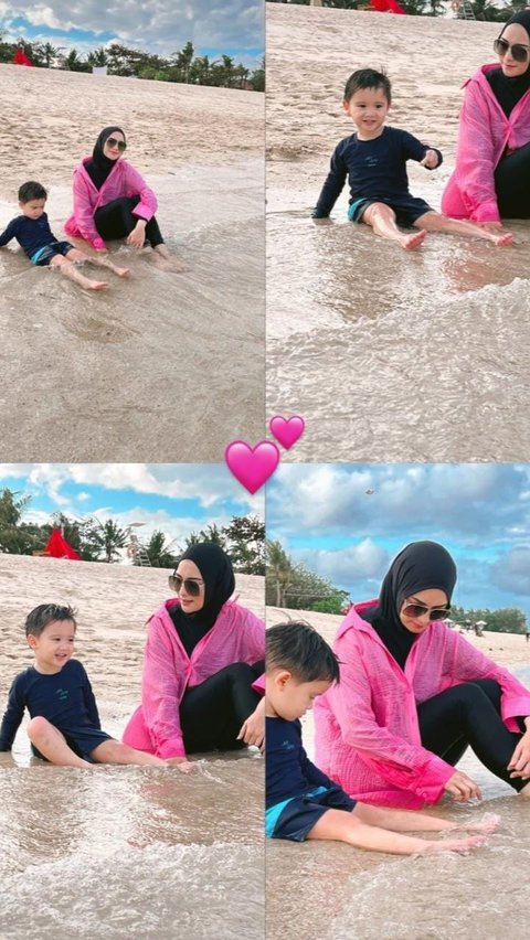 Intip Keseruan Liburan Citra Kirana dan Keluarga di Pantai, Baby Athar Tampil Seksi Buat Sang Mama Gemas