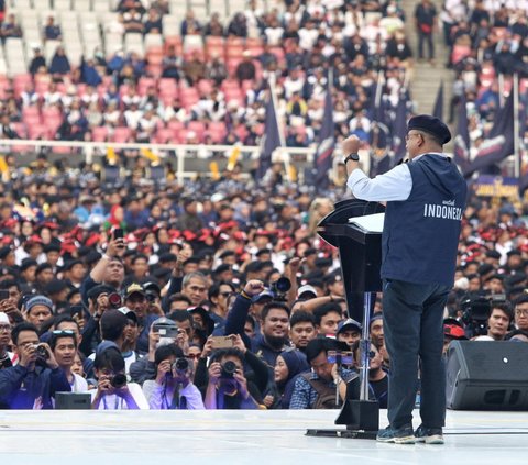 Berbicara di hadapan ribuan kader dan simpatisan Partai Nasdem, Bakal Calon Presiden dari Koalisi Perubahan untuk Persatuan (KPP) Anies Baswedan terlihat menyampaikan pidatonya dengan agenda orasi politik dan konsolidasi internal partai.