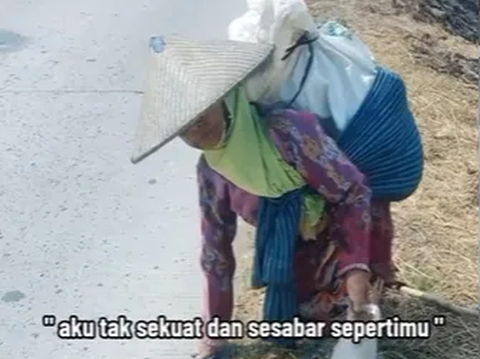 Bikin Haru, Nenek Ini Punguti Gabah Jatuh di Pinggir Jalan Sebut di Rumah Sendiri