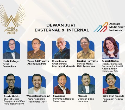 Pada kickoff penjurian perdana ini, para juri yang ditunjuk panitia dan pengurus AMSI sepakat memilih dan menetapkan ketua dewan pers, Ninik Rahayu sebagai ketua dewan juri AMSI Awards 2023.