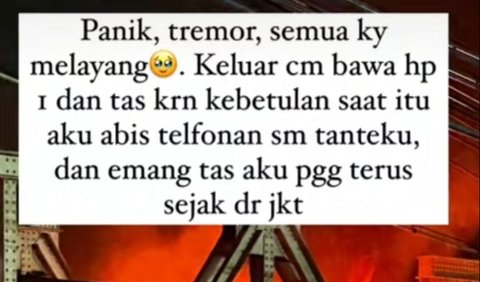 Kejadian ini tentunya membuat panik semua penumpang. Penumpang wanita ini pun begitu panik dan berhasil keluar gerbong dengan membawa tas dan 1 handphone miliknya.