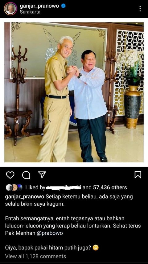 Unggahan Ganjar di akun media sosialnya ..