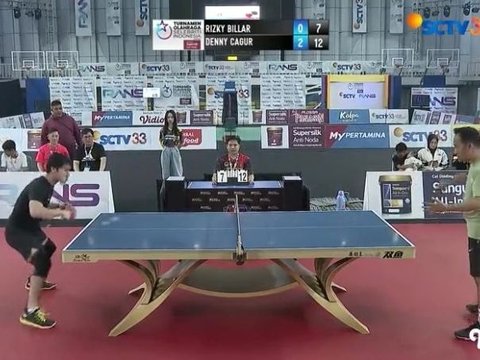 Pertandingan di episode 6 ditutup dengan babak Semi Final dari cabang olahraga tenis meja tunggal putra antara Denny Cagur vs Rizky Billar.