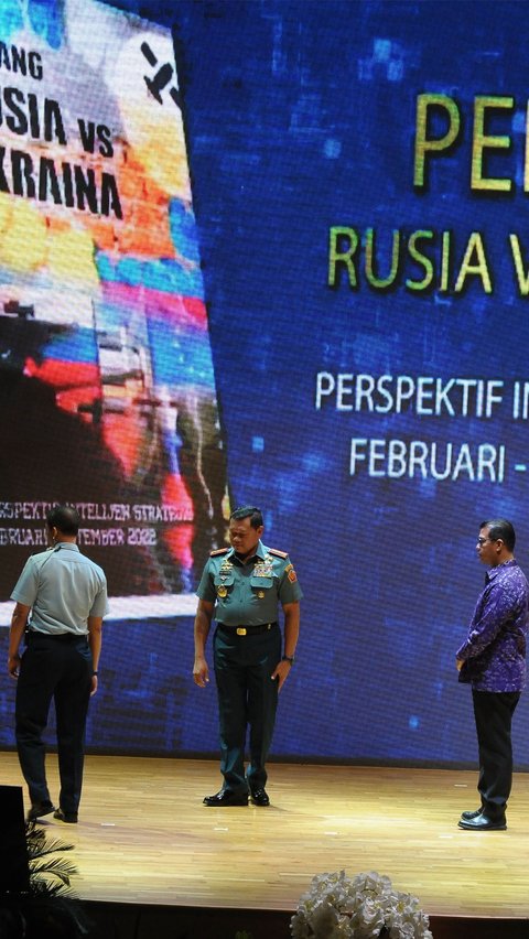 Acara peluncuran buku  'Perang Rusia vs Ukraina: Dalam Persepsi Intelijen Strategi' ini berlangsung di Perpustakaan Nasional, Jakarta, Selasa (25/7/2023).