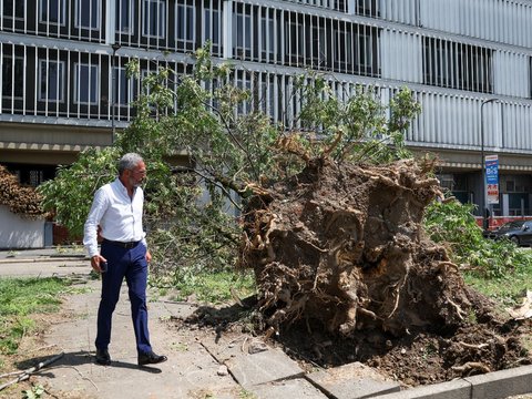 FOTO: Badai Angin Kencang Terdahyat Tumbangkan Pohon-Pohon Raksasa di Kota Milan Italia, Potretnya Bikin Ngeri