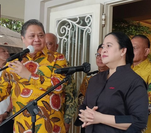 Ketua Umum Partai Golkar Airlangga Hartarto baru saja bertemu dengan Ketua DPP PDI Perjuangan Puan Maharani, di kediamannya di Jalan Tirtayasa Raya, Kebayoran Baru, Jakarta, Kamis (27/7).