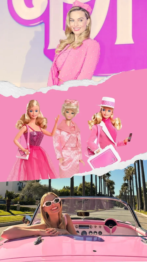 7 Gaya Margot Robbie Tirukan Fashion Boneka Barbie Asli di Press Tour Film Barbie