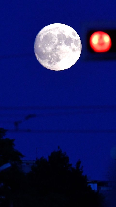 FOTO: Fenomena Supermoon Sturgeon Hiasi Langit Cerah Jakarta, Begini Penampakannya