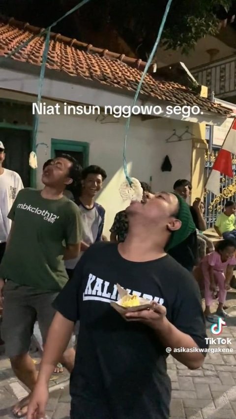 Viral Pria Bawa Nasi Bungkus saat Lomba Makan Kerupuk, Bikin Ngakak