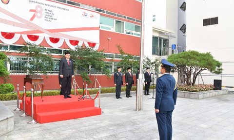 Penuh Khidmat, Potret Peringatan HUT ke-78 RI di KBRI Seoul