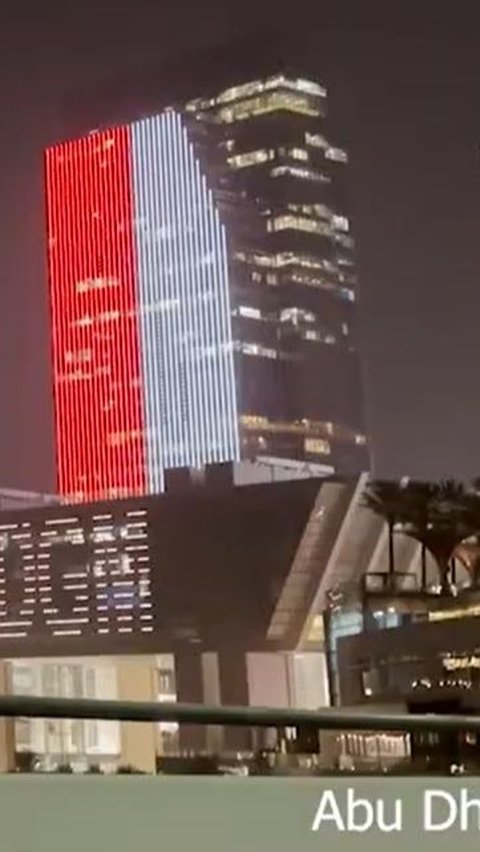 FOTO: Kemeriahan HUT RI di Abu Dhabi, Burj Khalifa dan Gedung-Gedung Mewah 'Diwarnai' Merah Putih