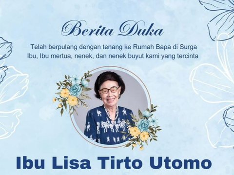 Lisa Tirto Utomo, Istri Pendiri Aqua Meninggal di Usia 88 Tahun