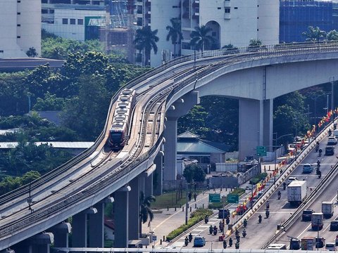 FOTO: Ini Potret Longspan LRT Gatsu-Kuningan yang Disebut Salah Desain, Kalau Lewat Harus Pelan