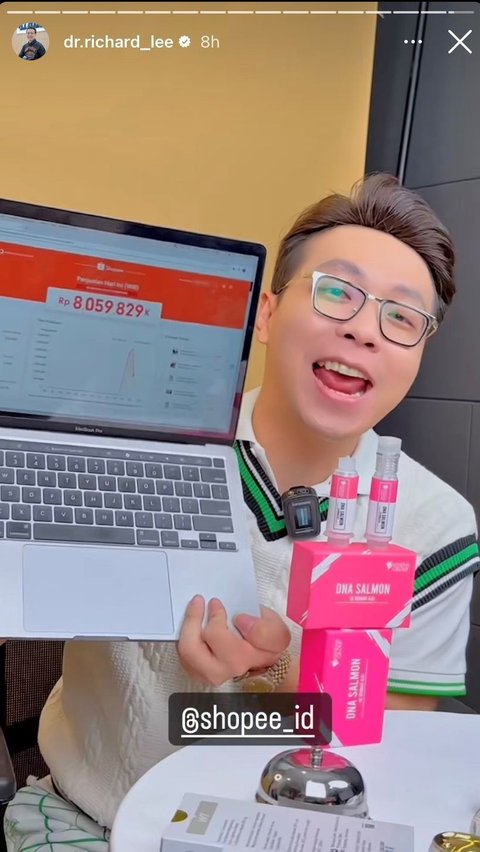 Perdana Streaming, dr. Richard Langsung Pecahkan Rekor Omzet Rp8 Miliar dalam 2,5 Jam di Shopee Live!