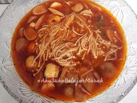 5. Resep Jamur Enoki Kuah Pedas