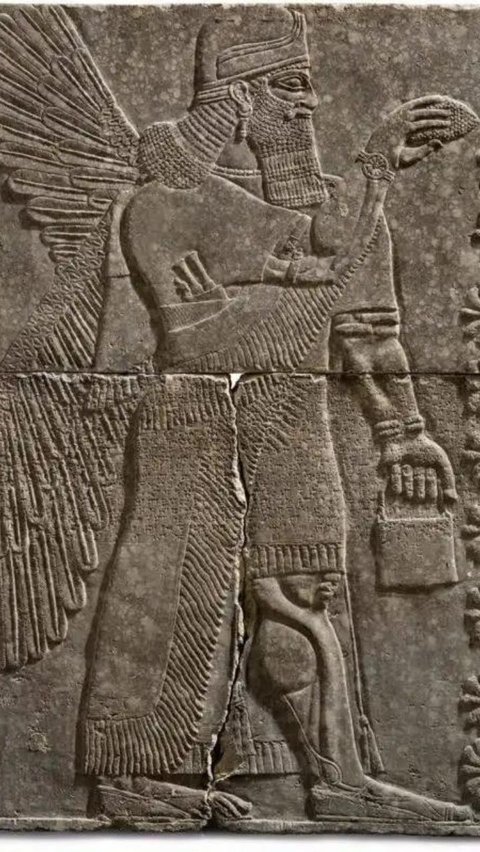 Stone Relief of A Winged Genius, Assyria, Ca. 883-859 BC