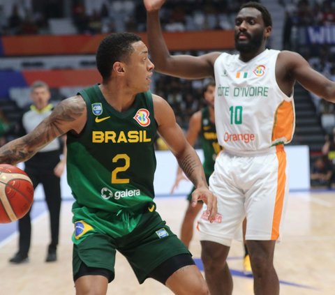 FOTO: Hajar Pantai Gading, Brasil Melangkah ke Putaran Dua Piala Dunia FIBA 2023