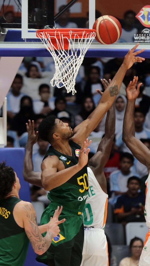 FOTO: Hajar Pantai Gading, Brasil Melangkah ke Putaran Dua Piala Dunia FIBA 2023