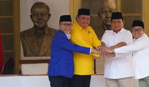 Airlangga menegaskan, koalisi bersama Gerindra, PKB, dan PAN masih solid mendukung Prabowo.<br>