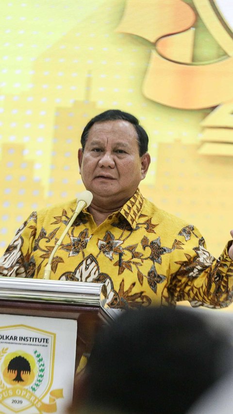 Prabowo saat memberikan materi bertema kebangsaan di Golkar Insitutute.