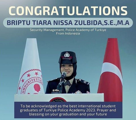 Jadi Lulusan S-2 Terbaik di Turkish National Police Academy, Ini Potret Briptu Tiara Nissa