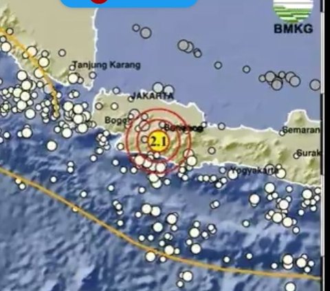 Gempa magnitudo 2,1 mengguncang Kabupaten Bandung, Jawa Barat. Badan Meteorologi, Klimatologi dan Geofisika (BMKG) mencatat pusat gempa berada di darat.