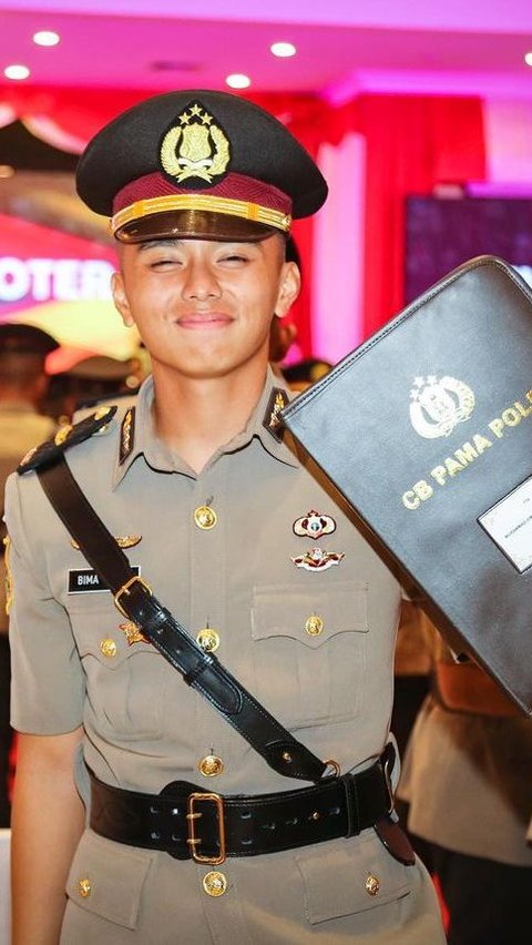 Muhammad Bima Dwi Mukti kini telah menjadi seorang perwira berpangkat Ipda.