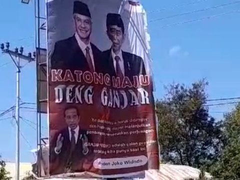 Pasang Tanpa Izin, Baliho Ganjar Pranowo di Kupang Dicopot Pemilik Lahan