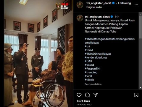 Janji Jenderal TNI Bangun Monumen Patung Kapten Karmel Napitupulu, Adik Sang Pahlawan Terharu
