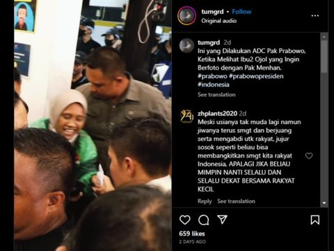 Sikap Luar Biasa Ajudan Mayor Teddy Lihat Emak-Emak Ojol Ingin Foto Sama Prabowo