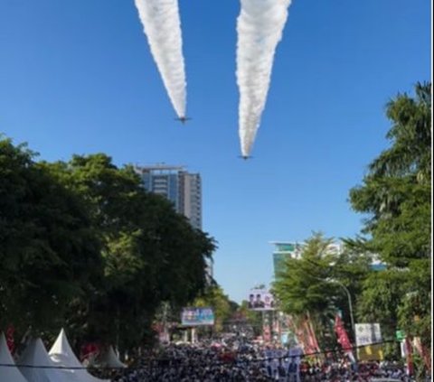Jet Tempur Melintas Saat Prabowo Jalan Sehat di Sulsel, Ini Penjelasan TNI AU
