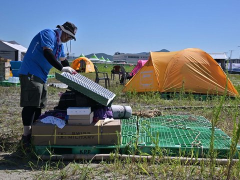 FOTO: Terancam Topan Khanun, Puluhan Ribu Peserta Jambore Pramuka Sedunia di Korsel Dievakuasi