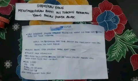 Tak hanya itu, terdapat pula sebuah kertas yang berisikan beberapa pesan dari sang ibu.